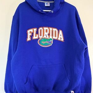 Vtg 90s Florida Gators Hoodie - Size Large - Boxy 24.5" P2P - Heavyweight Blue
